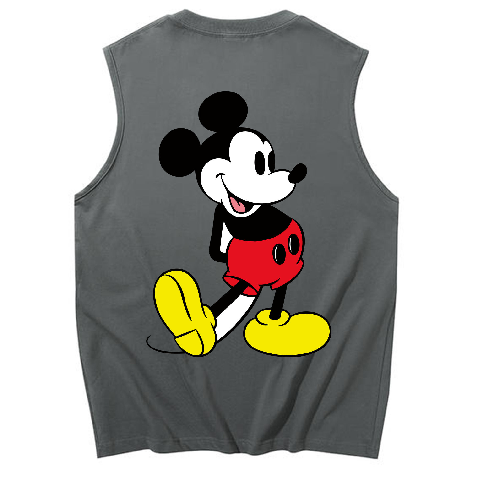 ミッキーマウス Mickey Mouse コットン100％タンクトップ（背面プリント）